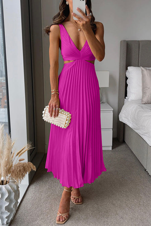 Rhiannon - High Waist V-Neck Long Maxi Dress