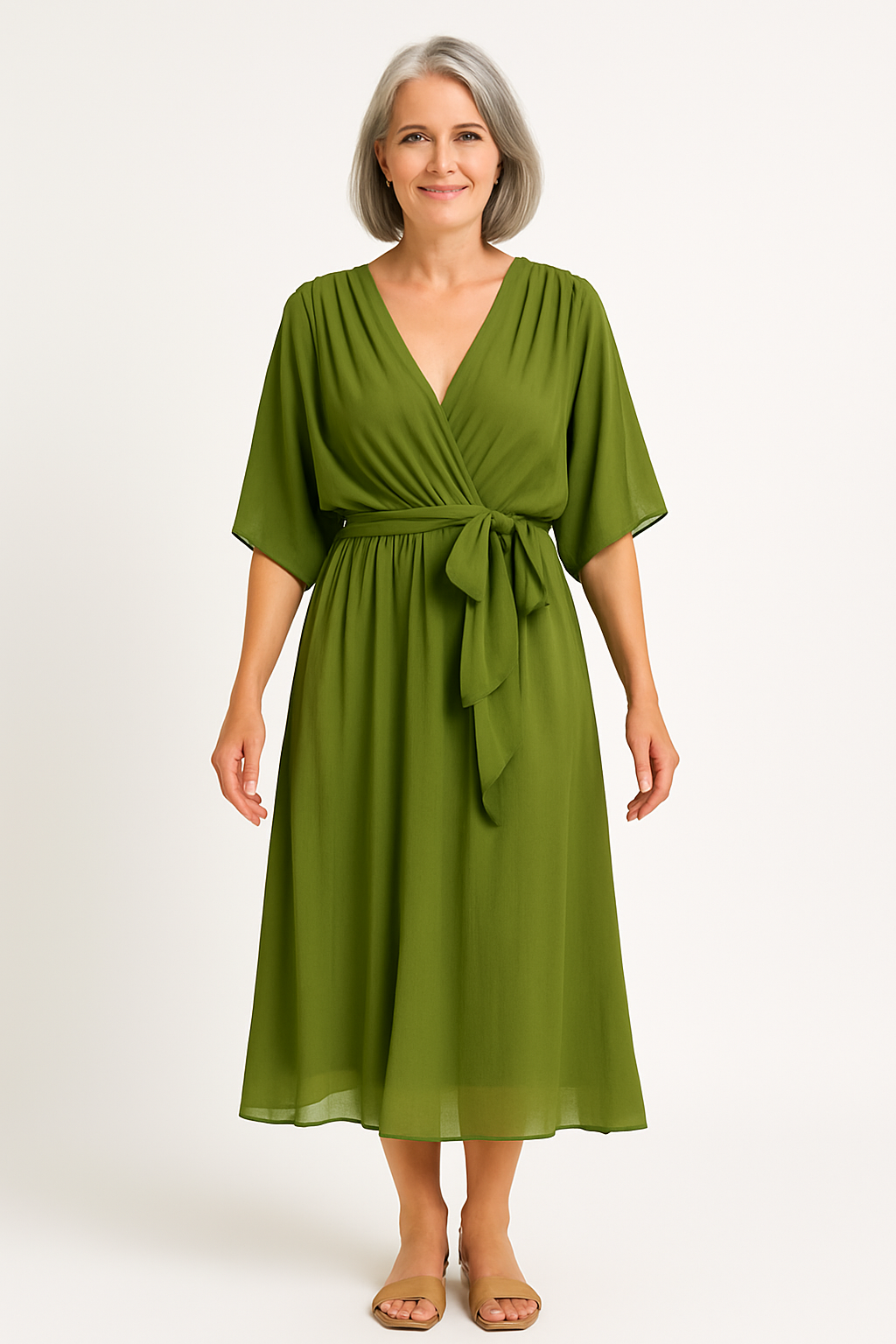 Claire™ | Tie-Waist Midi Dress