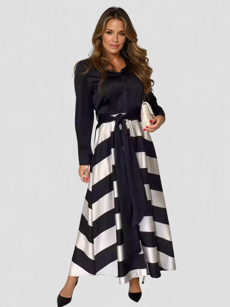 CELESTINE - Sophisticated Striped Dress