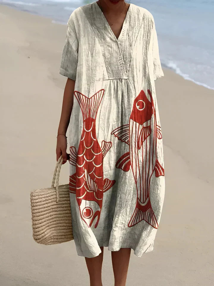 Saskia - Chic Summer Breeze Printed Dress